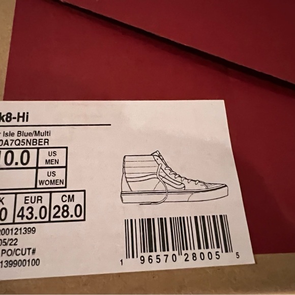 VANS Sk8 Hi Top Fair Isle Blue Denim Shoes  VN0A7Q5NBER main image 5